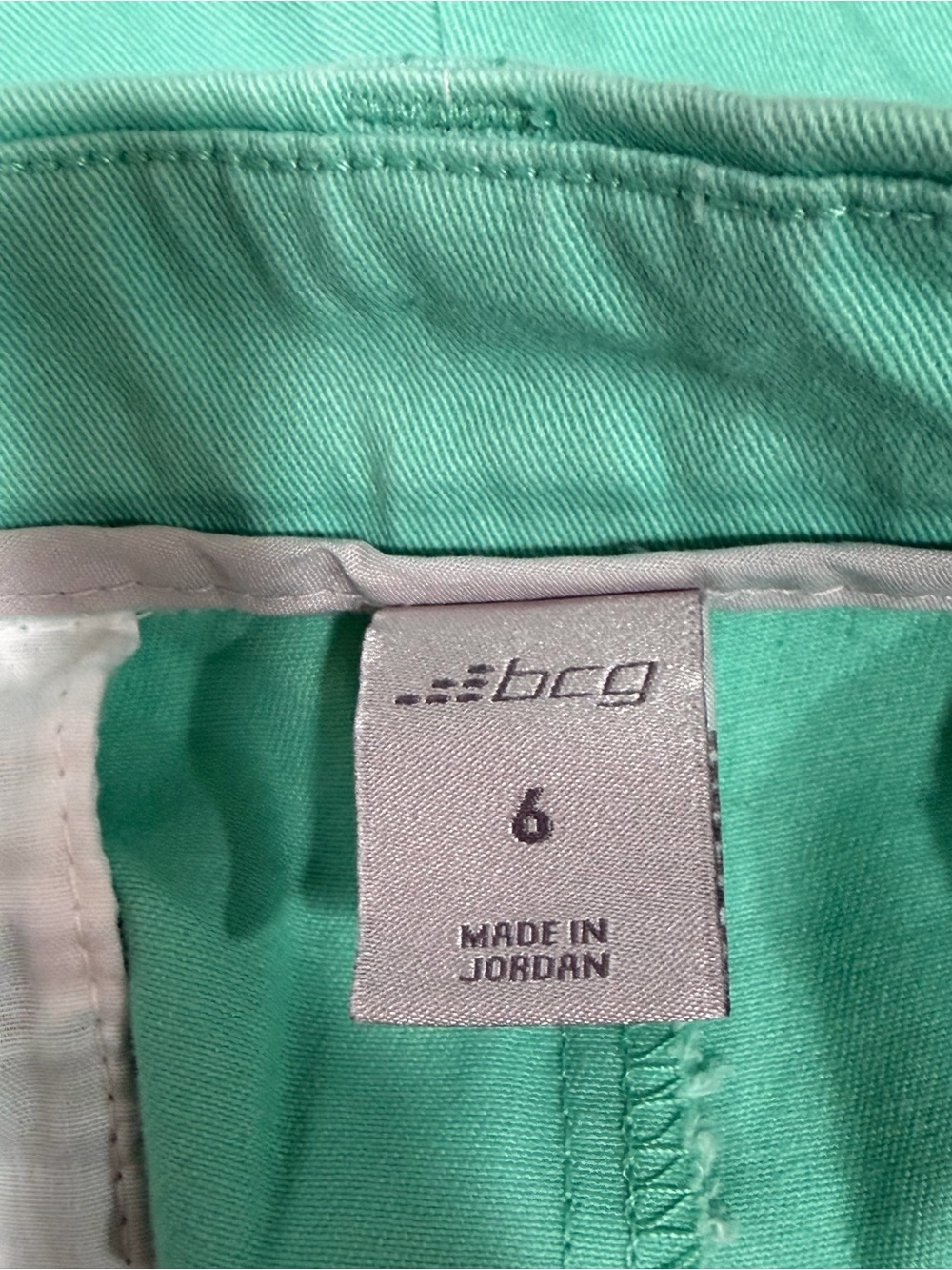 BCG Academy Women’s Size 6 Mint Green Chino Shorts Cotton Stretch Casual - Picture 4 of 8